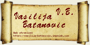 Vasilija Batanović vizit kartica